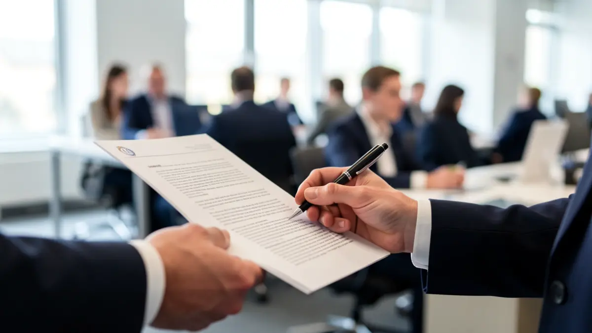 Imaxe xenérica de asesoramento financeiro e seguros nunha oficina.