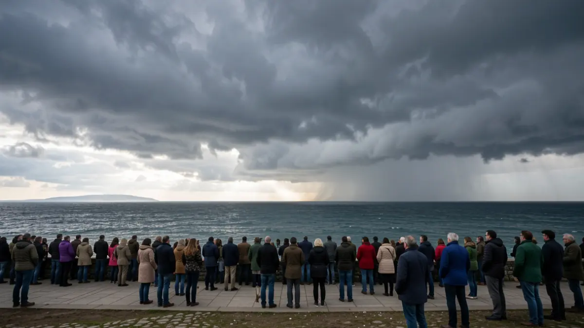 Imagen genérica de nubes de tormenta sobre la costa gallega.