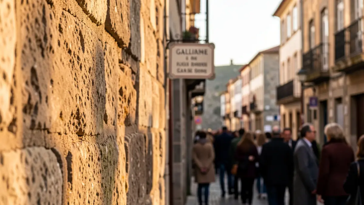 Imaxe dunha rúa histórica na Coruña que reflicte a tradición oral da cidade.