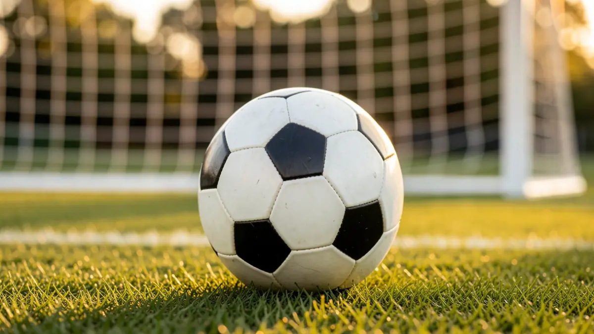 Imaxe xenérica dun balón de fútbol sobre herba
