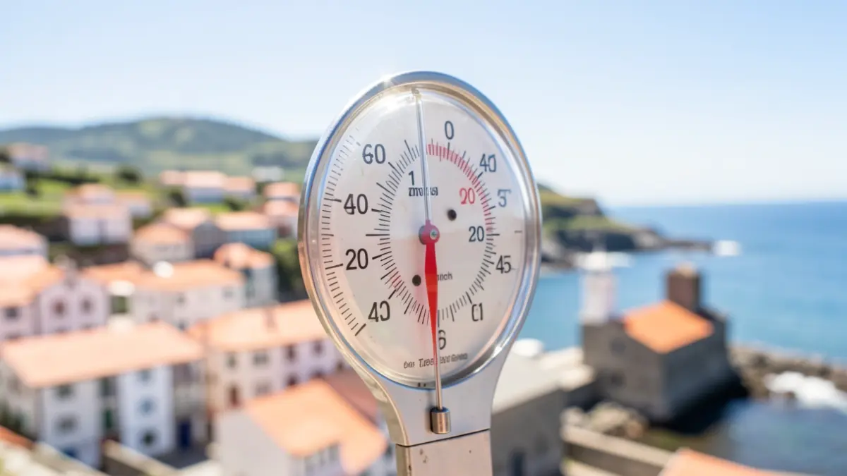 Imaxe xenérica de termómetro marcando alta temperatura nun día de calor.