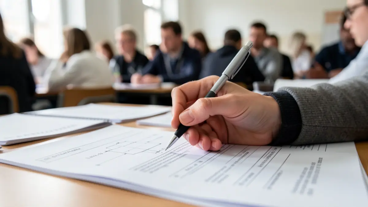 Primera imagen de un examen de dibujo técnico de la PAU en Galicia.