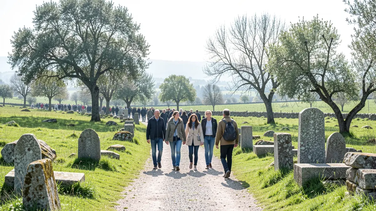 Imaxe xenérica de persoas camiñando nunha ruta de sendeirismo en Galicia.