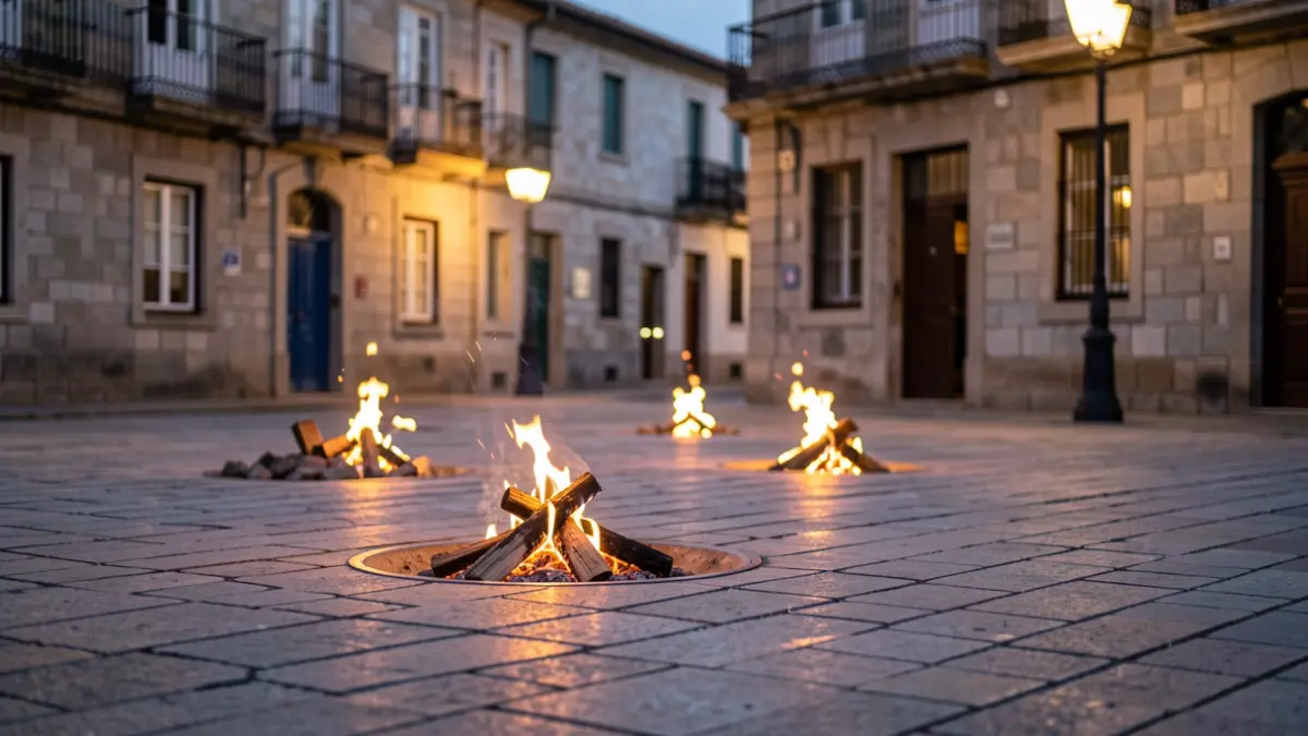 Imaxe xenérica de fogueiras de San Xoán en Pontevedra.