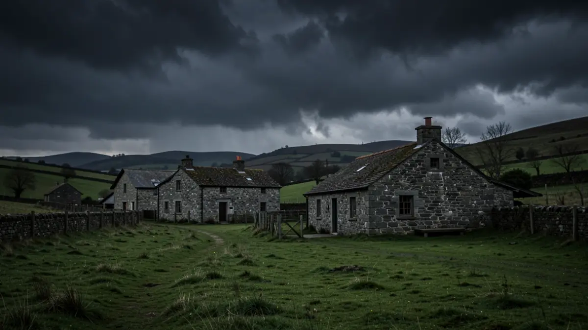 Imagen genérica de una tormenta sobre un paisaje rural gallego.