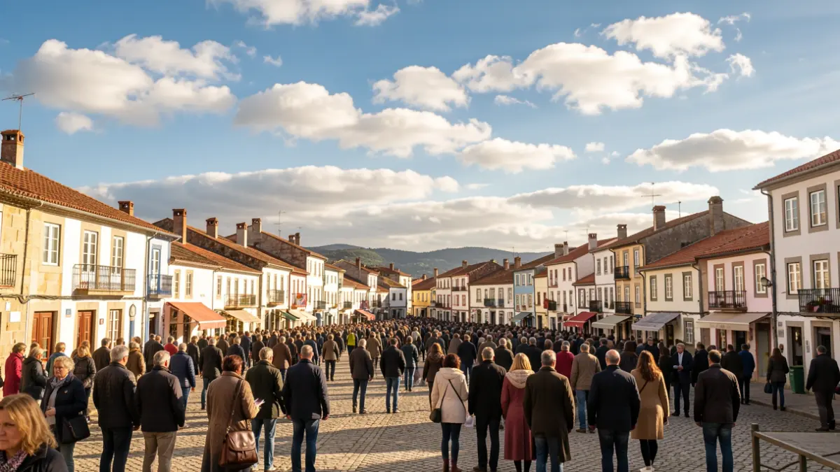 Imagen genérica de un cielo despejado con nubes altas sobre una localidad gallega.