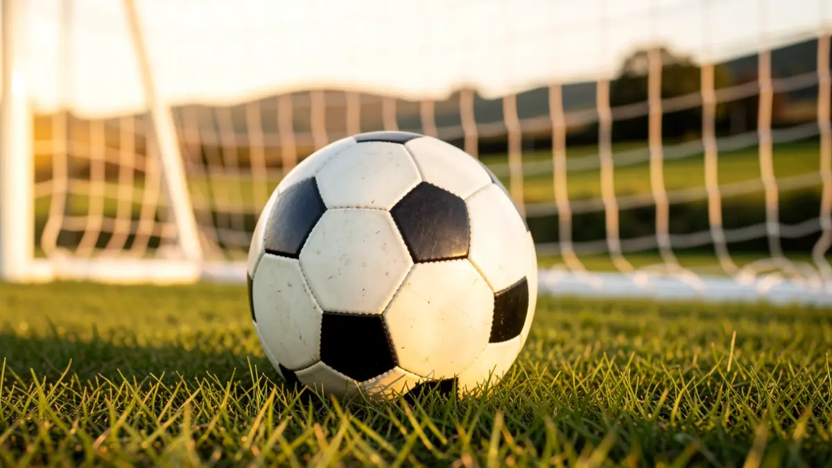 Imaxe xenérica dun balón de fútbol sobre herba
