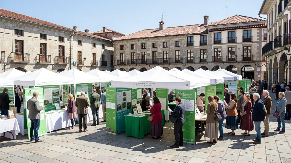 Imaxe da feira ambiental celebrada na Praza dos Barcos de Sanxenxo.