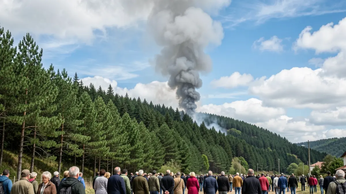 Imagen genérica de humo de un incendio forestal en un monte gallego.