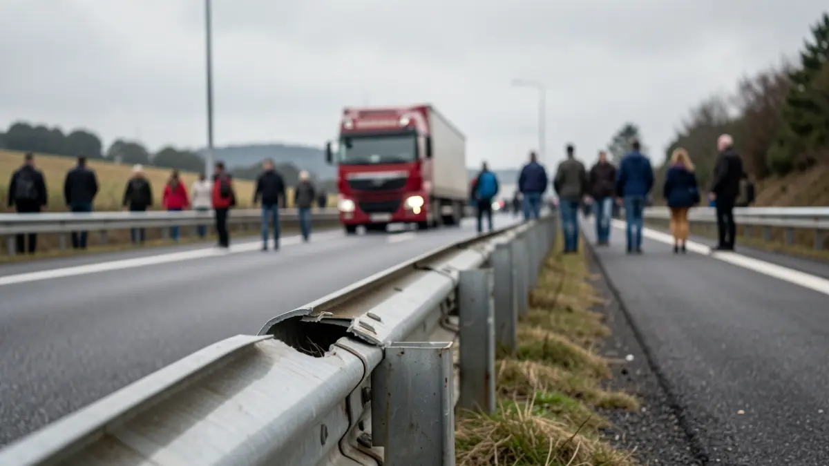 Imagen genérica de un quitamiedos dañado en una carretera gallega.