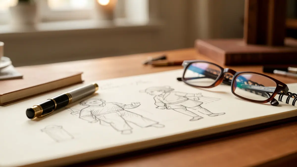 Imagen genérica de una mesa de trabajo de un ilustrador con útiles de dibujo.