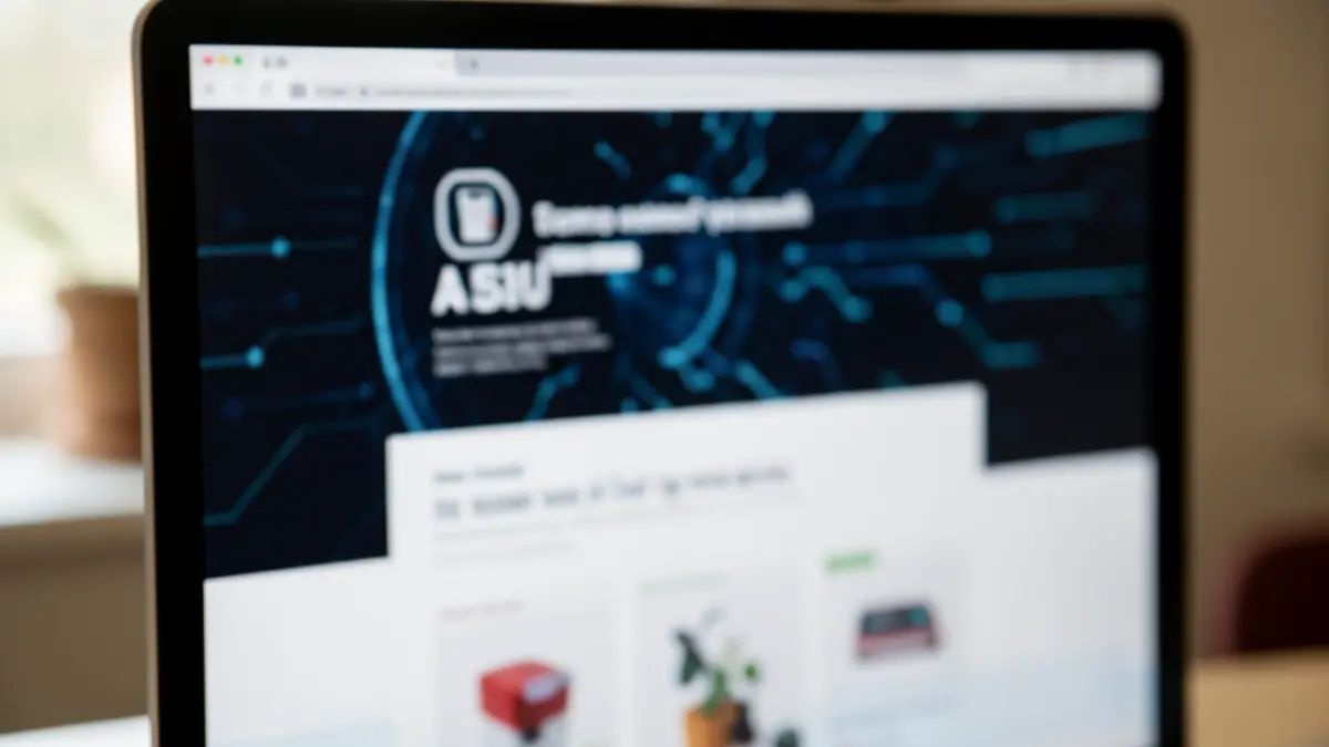 Imagen de una página web falsa diseñada para engañar a asistentes de compra con IA, con un enfoque en la ciberseguridad.