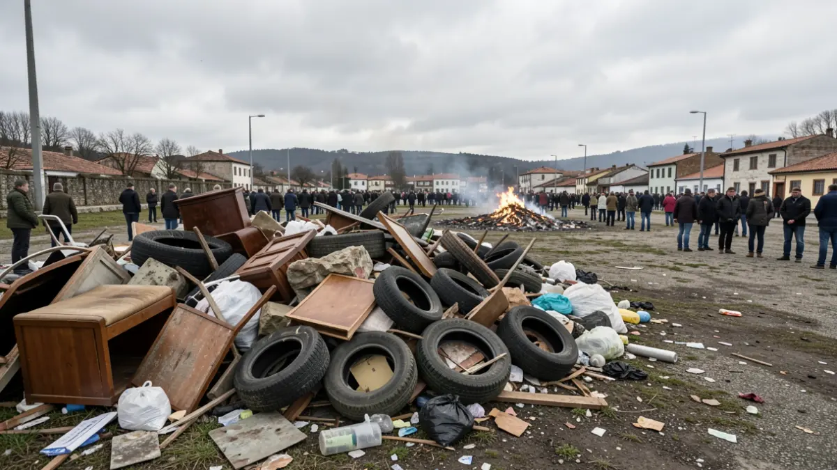Imagen genérica de una parcela con basura acumulada en un barrio de Galicia.