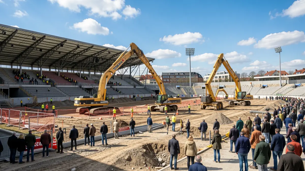 Imaxe dunha obra no estadio de Balaídos en Vigo.