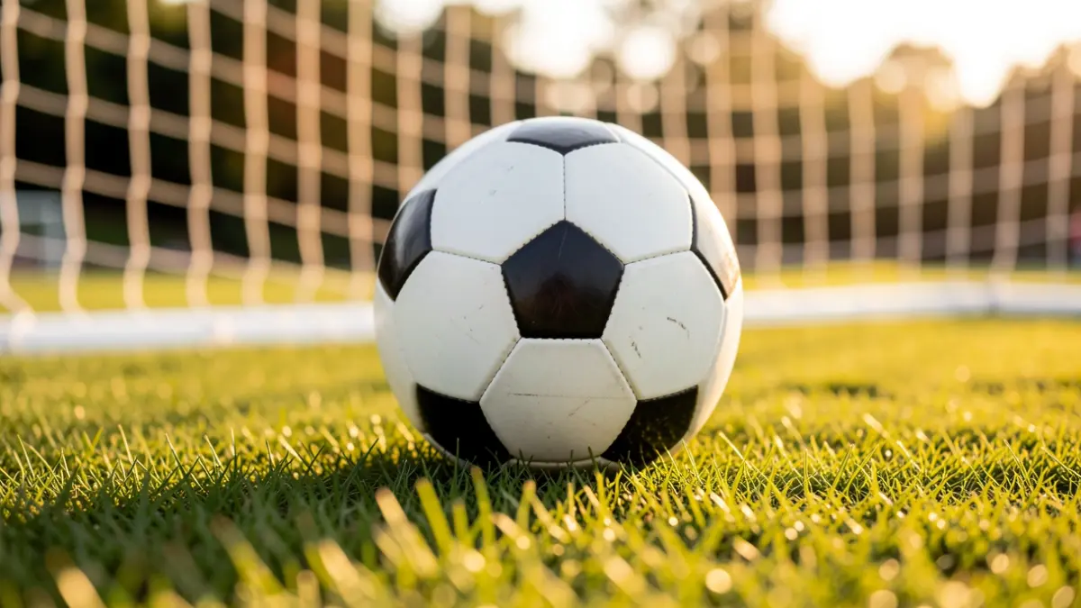 Imaxe xenérica dun balón de fútbol sobre herba
