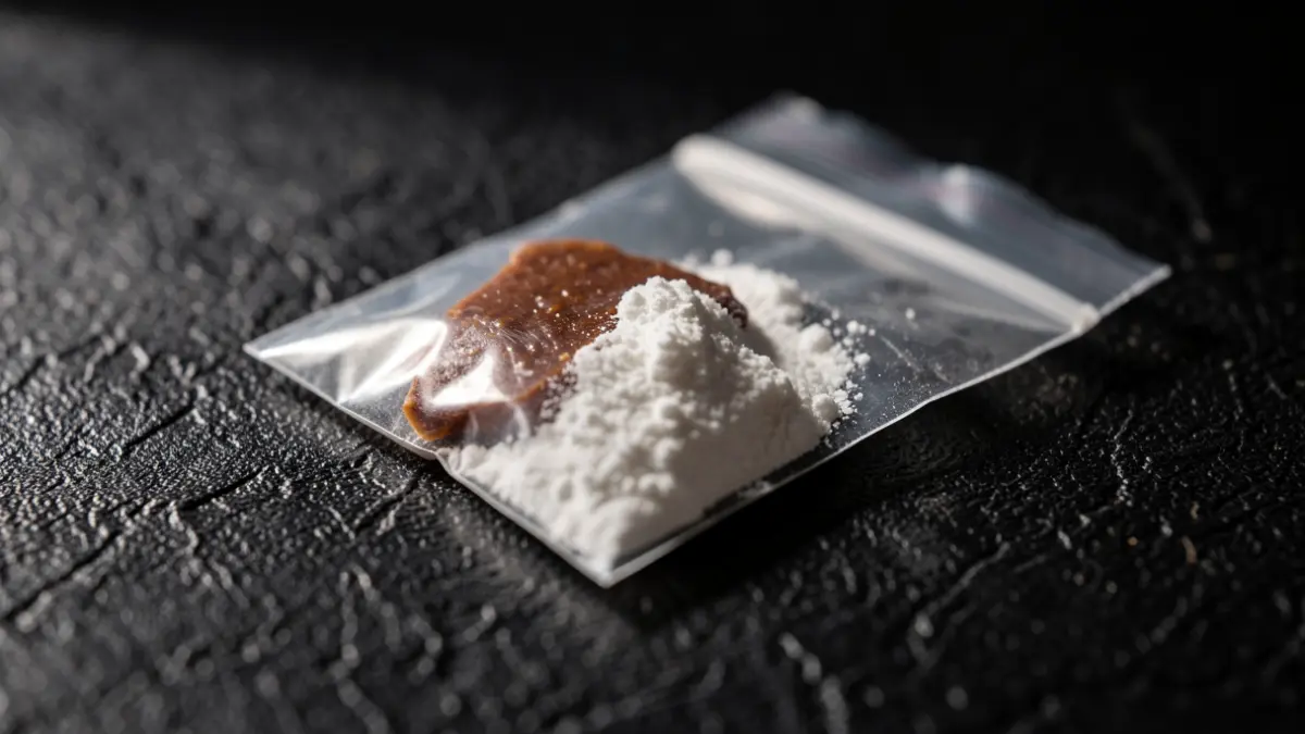 Imaxe xenérica de resina de haxix e cocaína incautada.