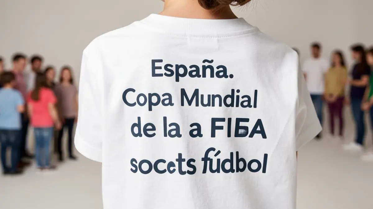 Camiseta infantil de Zara con lema do Mundial de Fútbol.