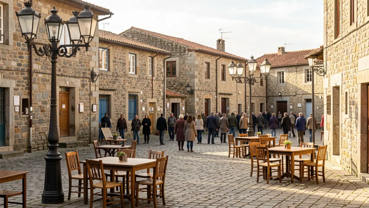Imagen genérica de una plaza en un pueblo gallego.