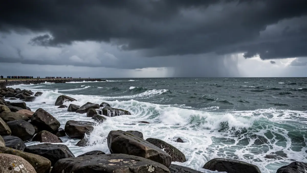 Imagen genérica de mar revuelto y cielo nublado en la costa gallega.