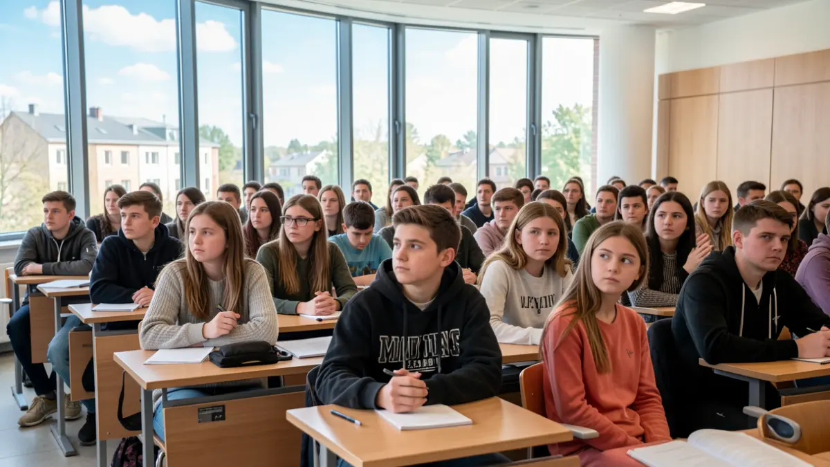 Imaxe xenérica de estudantes nunha aula universitaria.