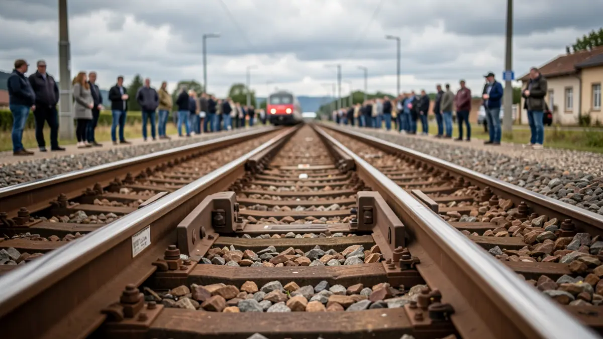 Primeira imaxe dun cambio de vía de tren entre ancho ibérico e ancho internacional.