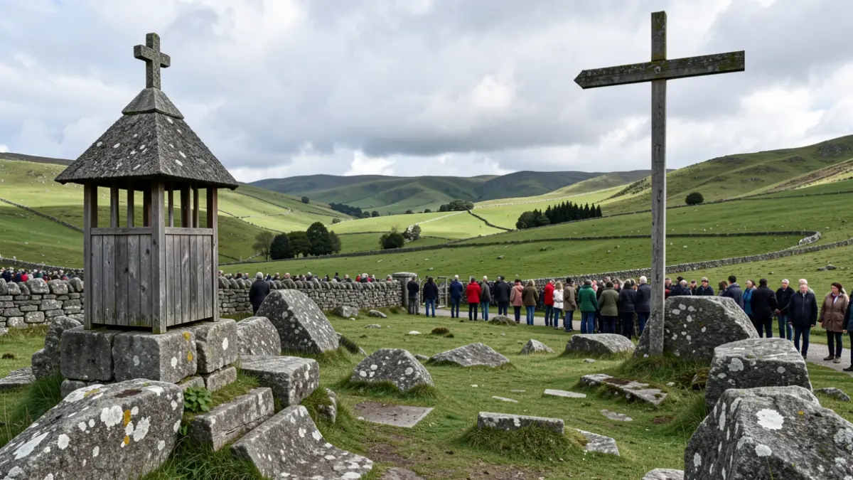 Imagen genérica de un paisaje gallego con elementos de piedra y vegetación atlántica.
