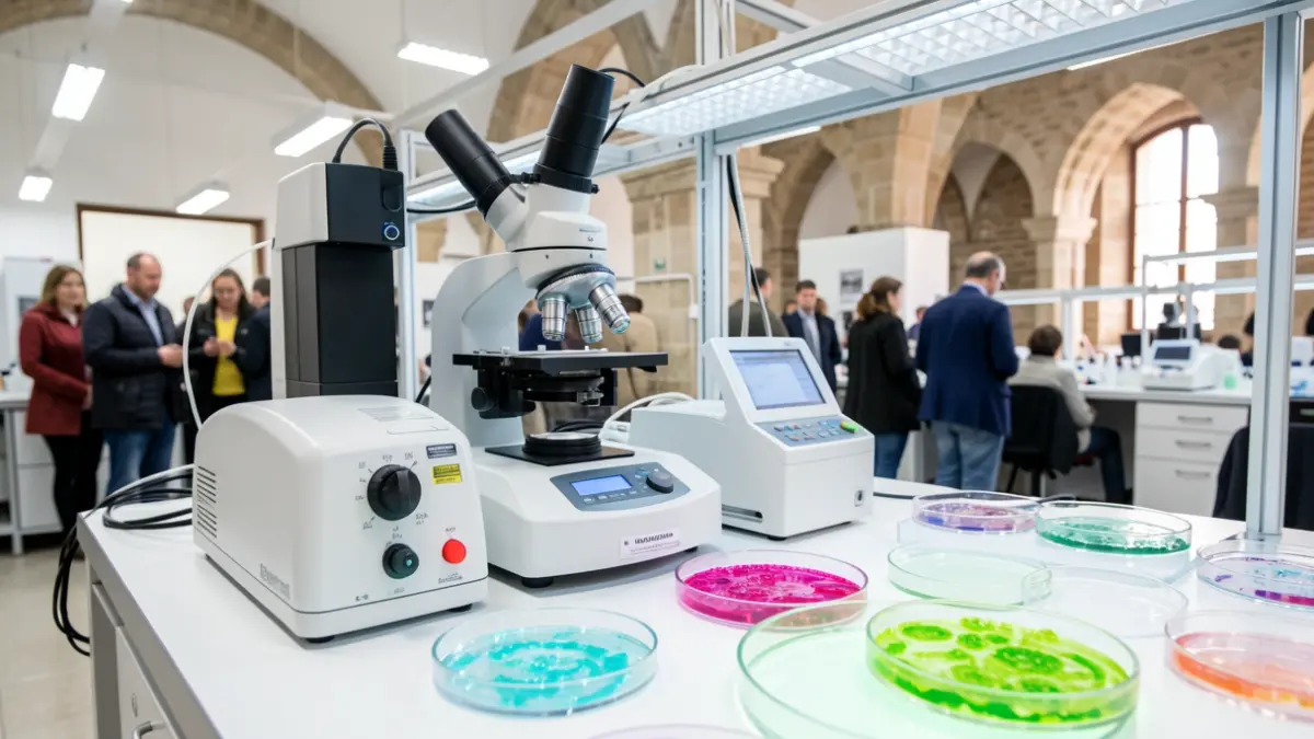 Imagen genérica de equipamiento de laboratorio de microbiología de última generación.