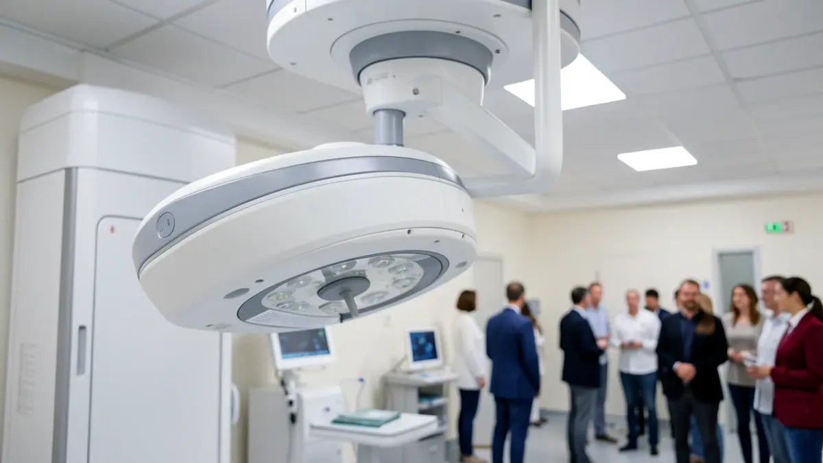 Imagen de un equipo de radiología digital robotizada en una sala de urgencias hospitalaria.