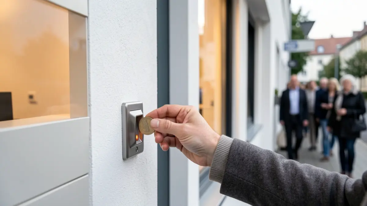 Primeira fila de camas nunha residencia de maiores con luz suave.