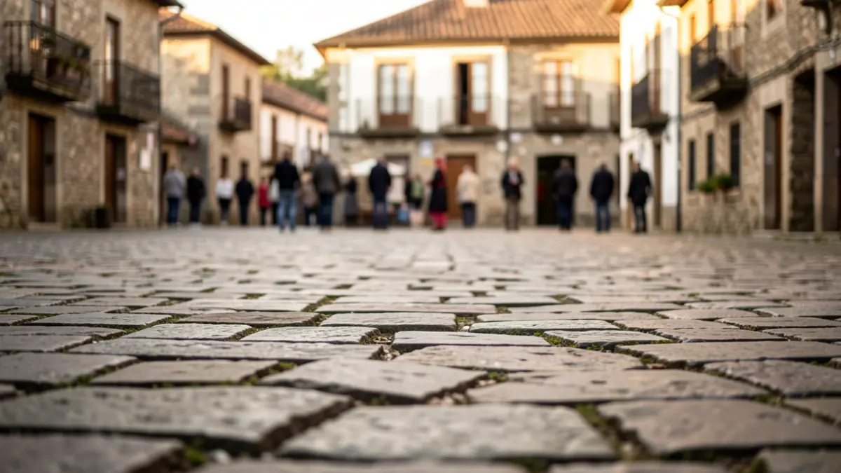 Imaxe dunha praza con pavimento deteriorado nunha contorna urbana.