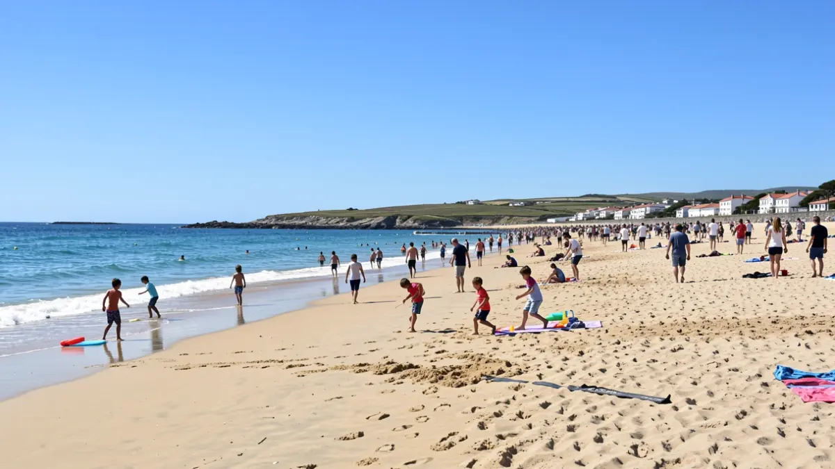 Imaxe xenérica de nenos xogando na praia.