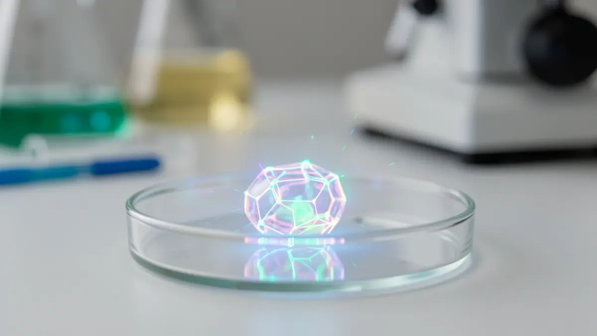 Imaxe xenérica de bioluminiscencia molecular en laboratorio.