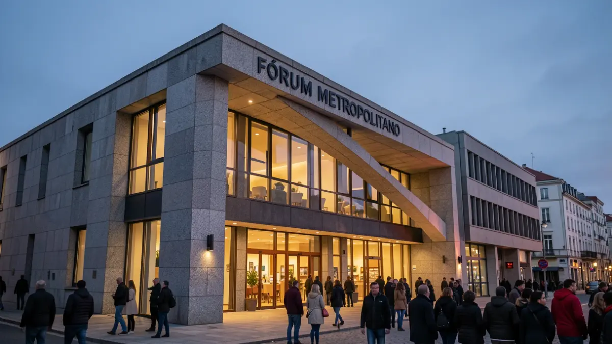 Imaxe xenérica do Fórum Metropolitano da Coruña pola noite.