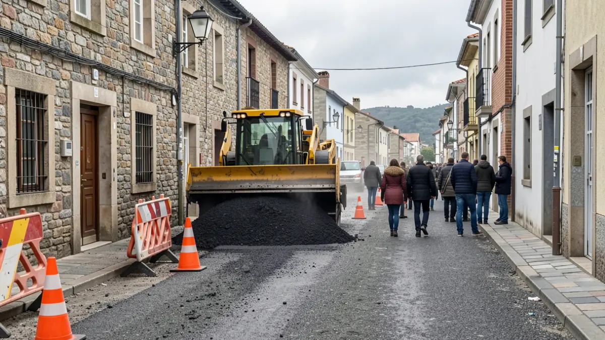 Imagen genérica de obras en la calle San Martiño de Aríns.