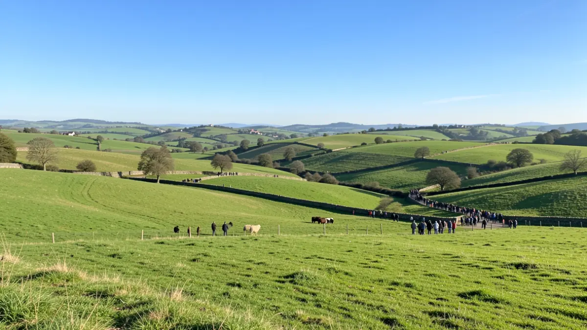 Imaxe xenérica dunha paisaxe rural galega nun día soleado.