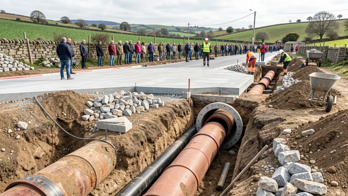 Imagen genérica de obras de saneamiento en Galicia.