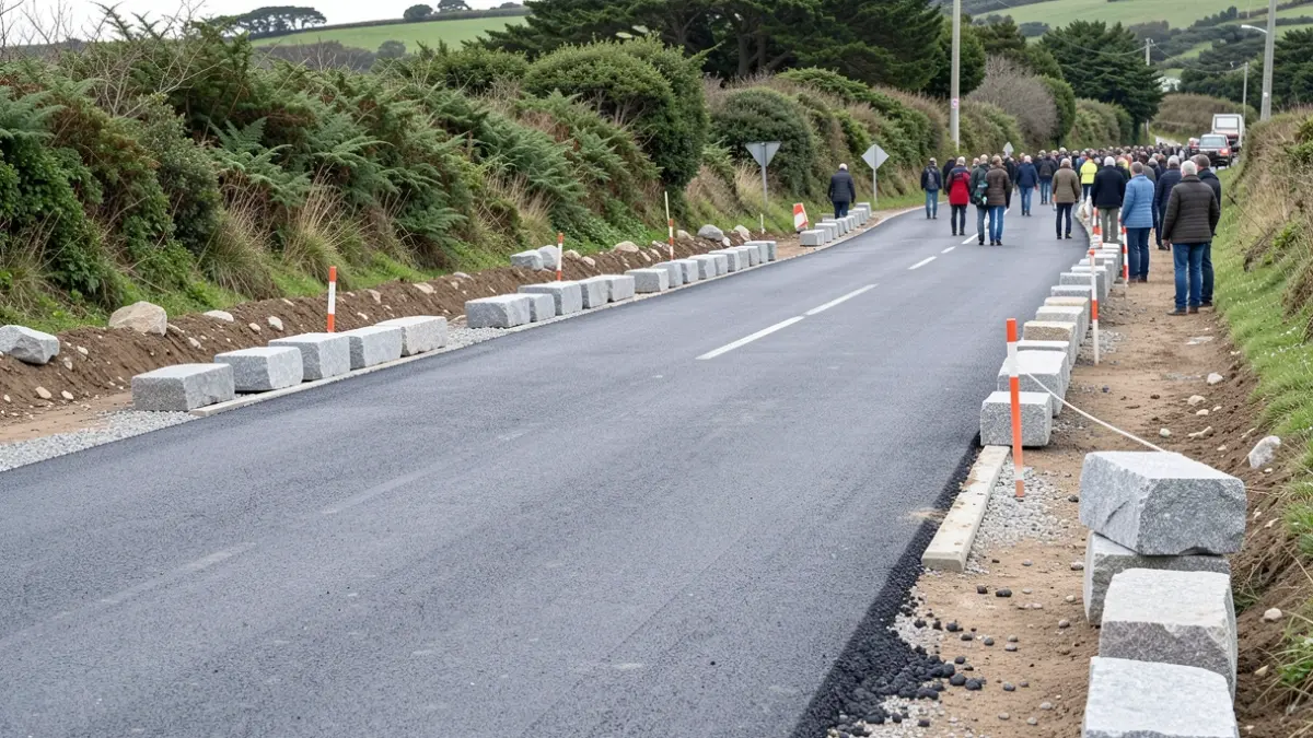 Imaxe xenérica de obras de construción dunha estrada en Galicia.