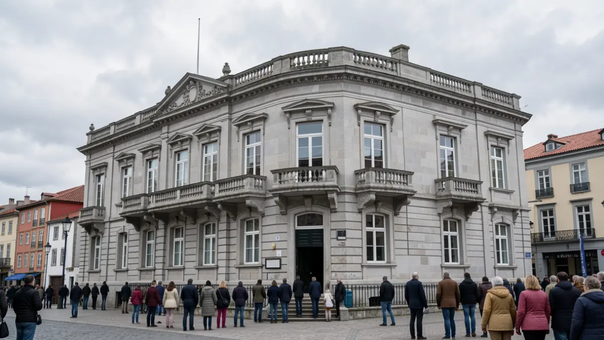 Imagen genérica de un edificio institucional de granito en Galicia.