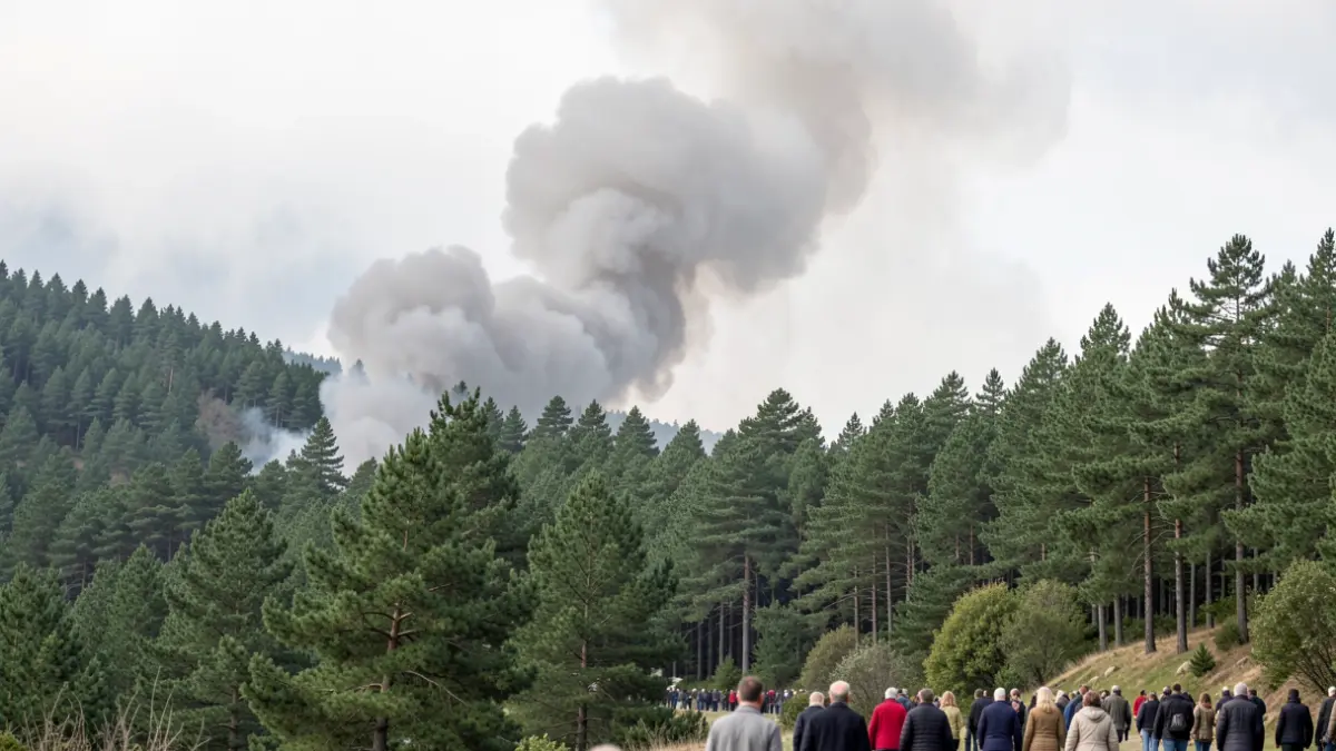 Imaxe xenérica de fume nunha zona forestal.
