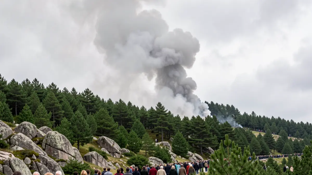 Imagen genérica de humo de un incendio forestal en un monte gallego.