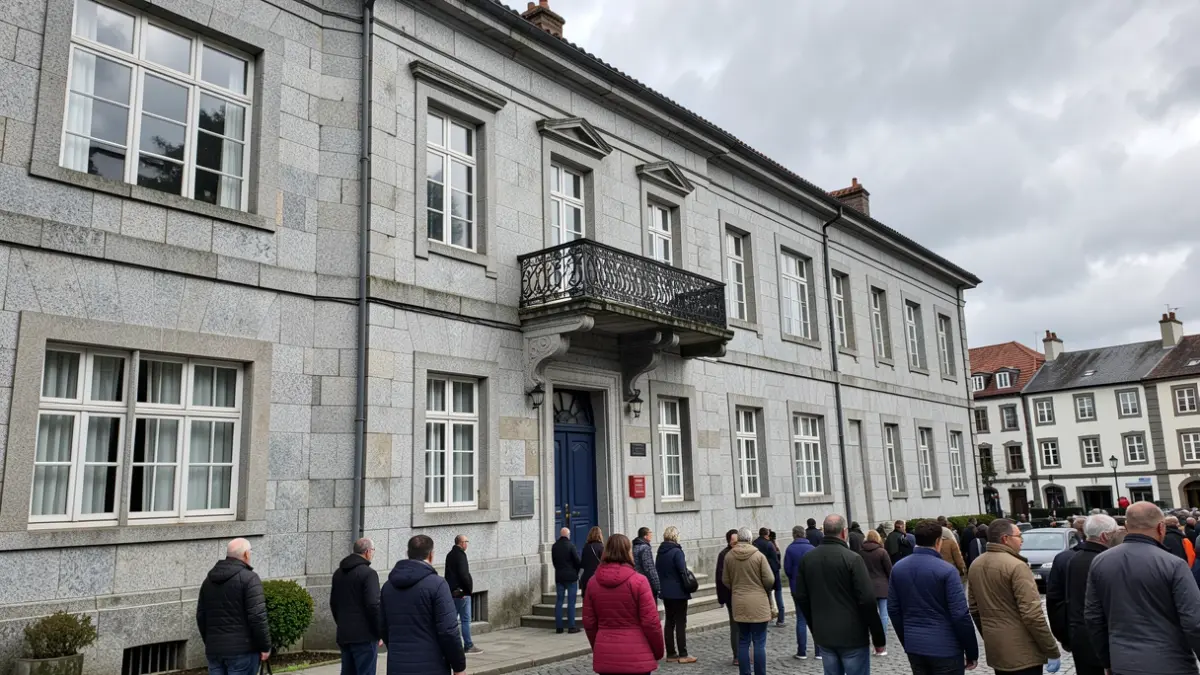 Imagen genérica de un edificio institucional gallego de granito.