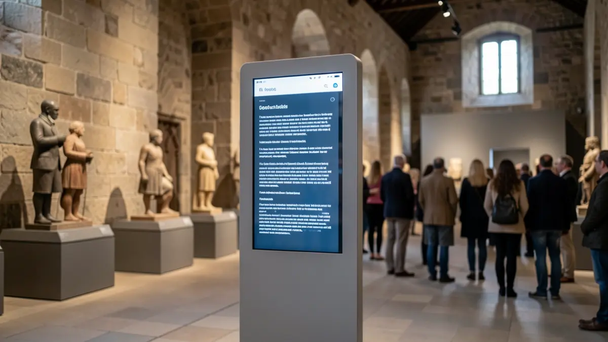 Tótem dixital informativo nun museo de Lugo.