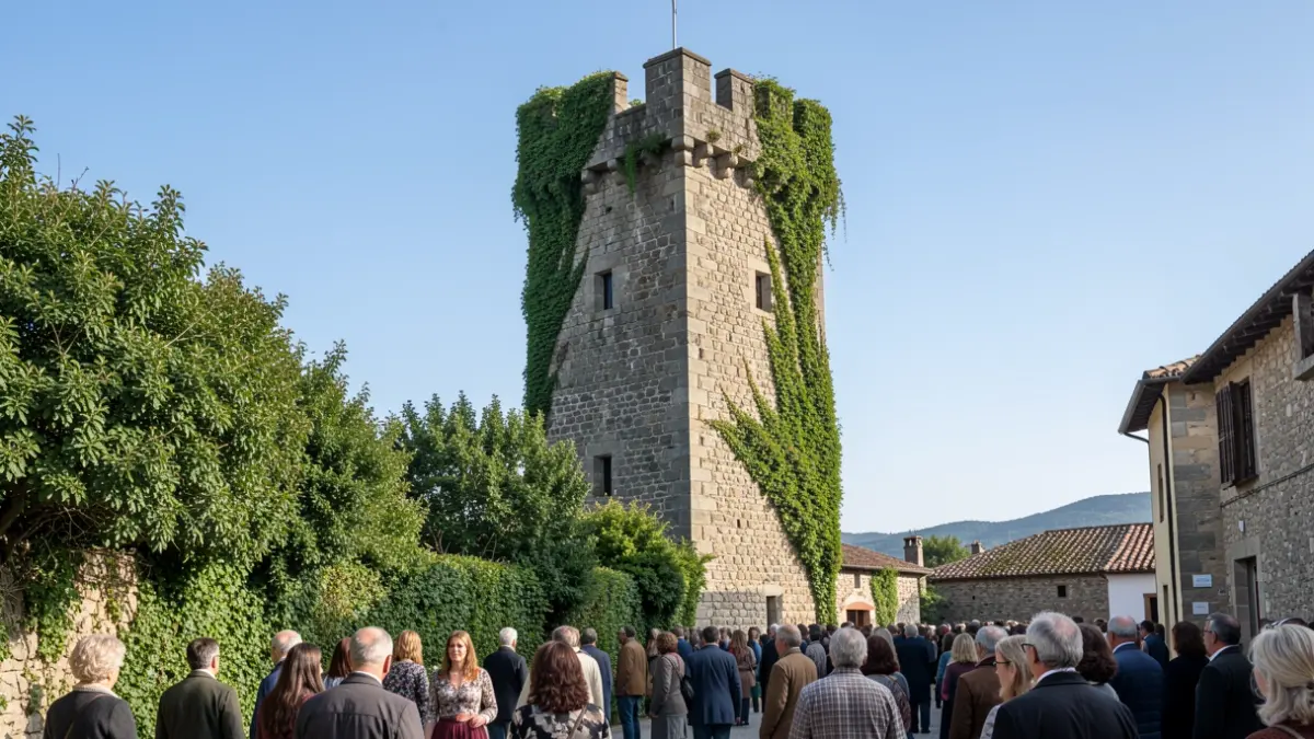 Imagen genérica de una torre de piedra con vegetación y cielo azul, representando un espacio cultural al aire libre.