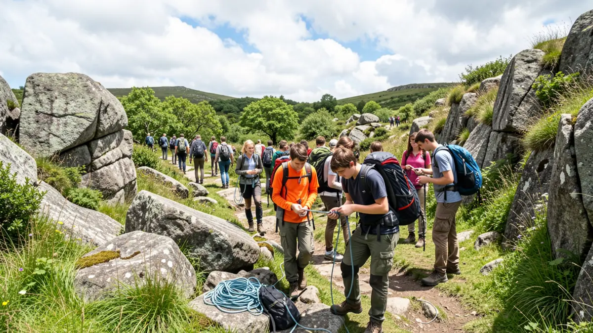 Imagen genérica de jóvenes participando en actividades de supervivencia en la naturaleza en Galicia.