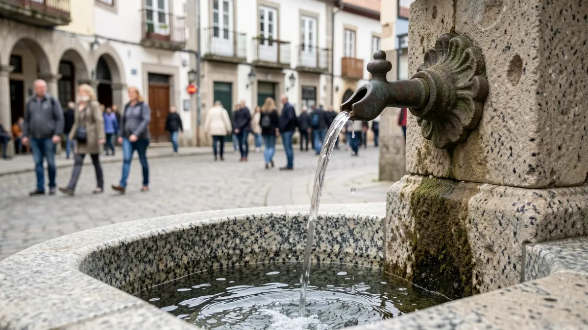Imagen genérica de una fuente de piedra en una plaza pública.