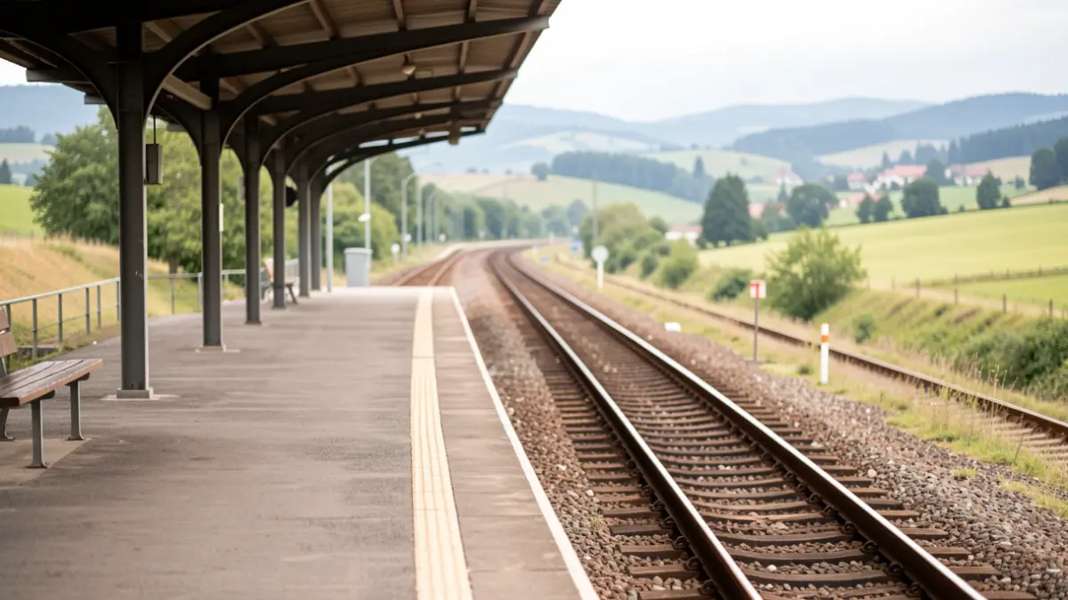 Imagen genérica de una estación de tren con vías vacías.