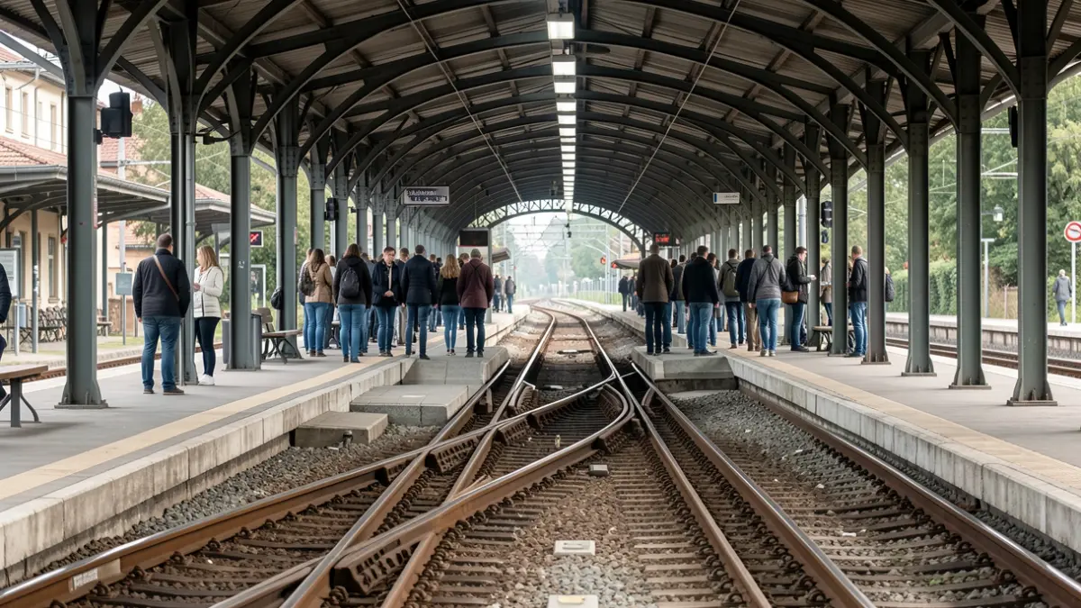Imagen genérica de una estación de tren con vías vacías.