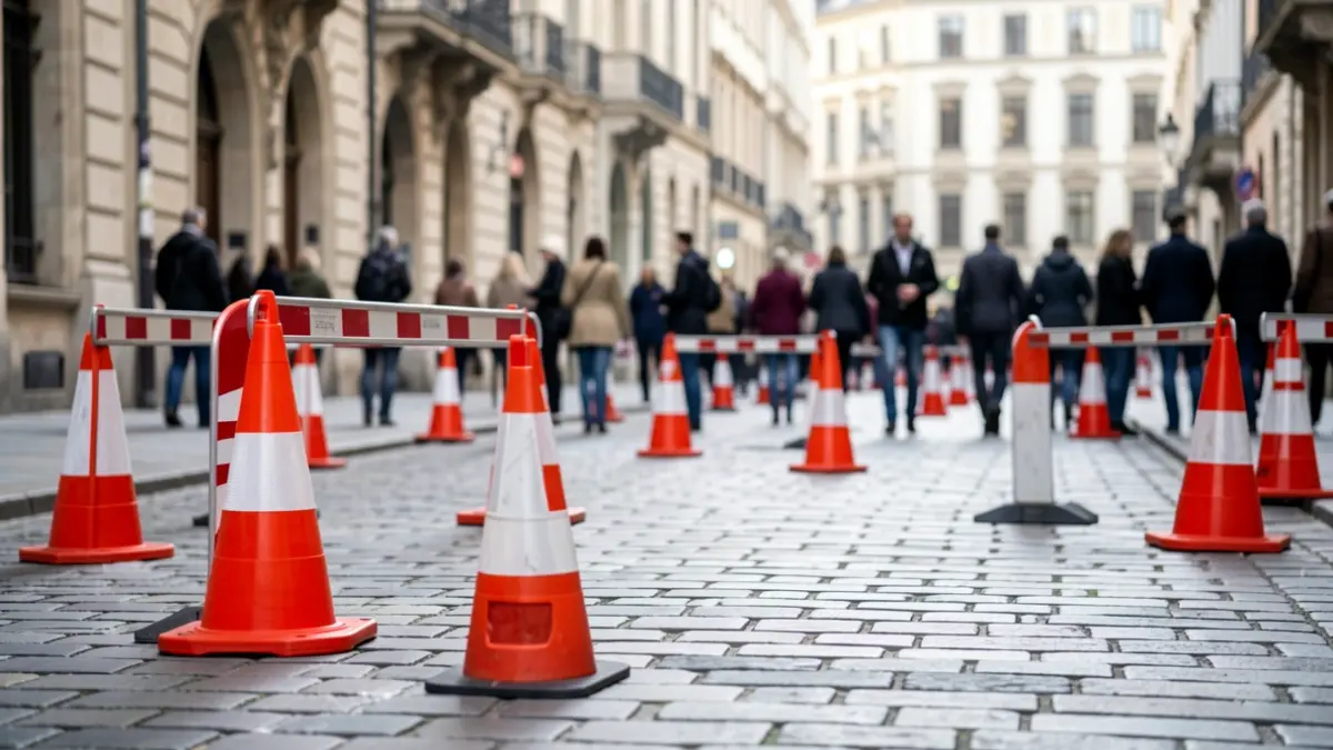 Imaxe xenérica de obras nunha rúa urbana.