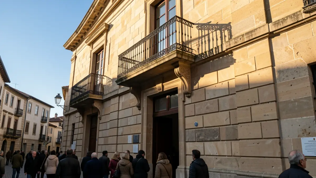 Imaxe xenérica dun concello de pedra galego con balcón ornamentado.