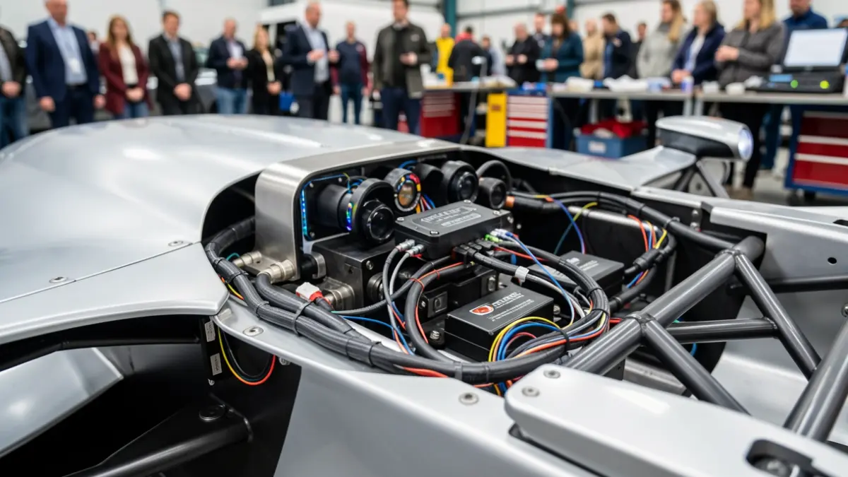 Primeira imaxe dun sistema de condución autónoma con IA nun coche de carreiras eléctrico.